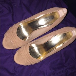 Tan Open-Toed High Heels